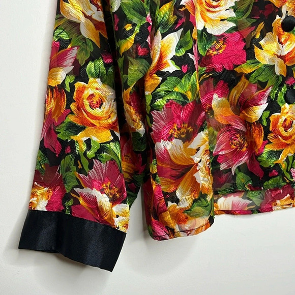 Gold Label Victoria’s Secret Vintage 90s Semi Sheer Floral Print Lounge Shirt - Picture 6 of 11